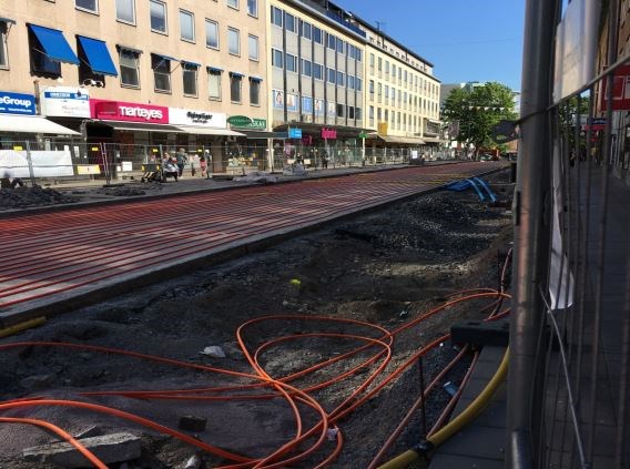 Markvärmeledningar under Vasagatan Västerås